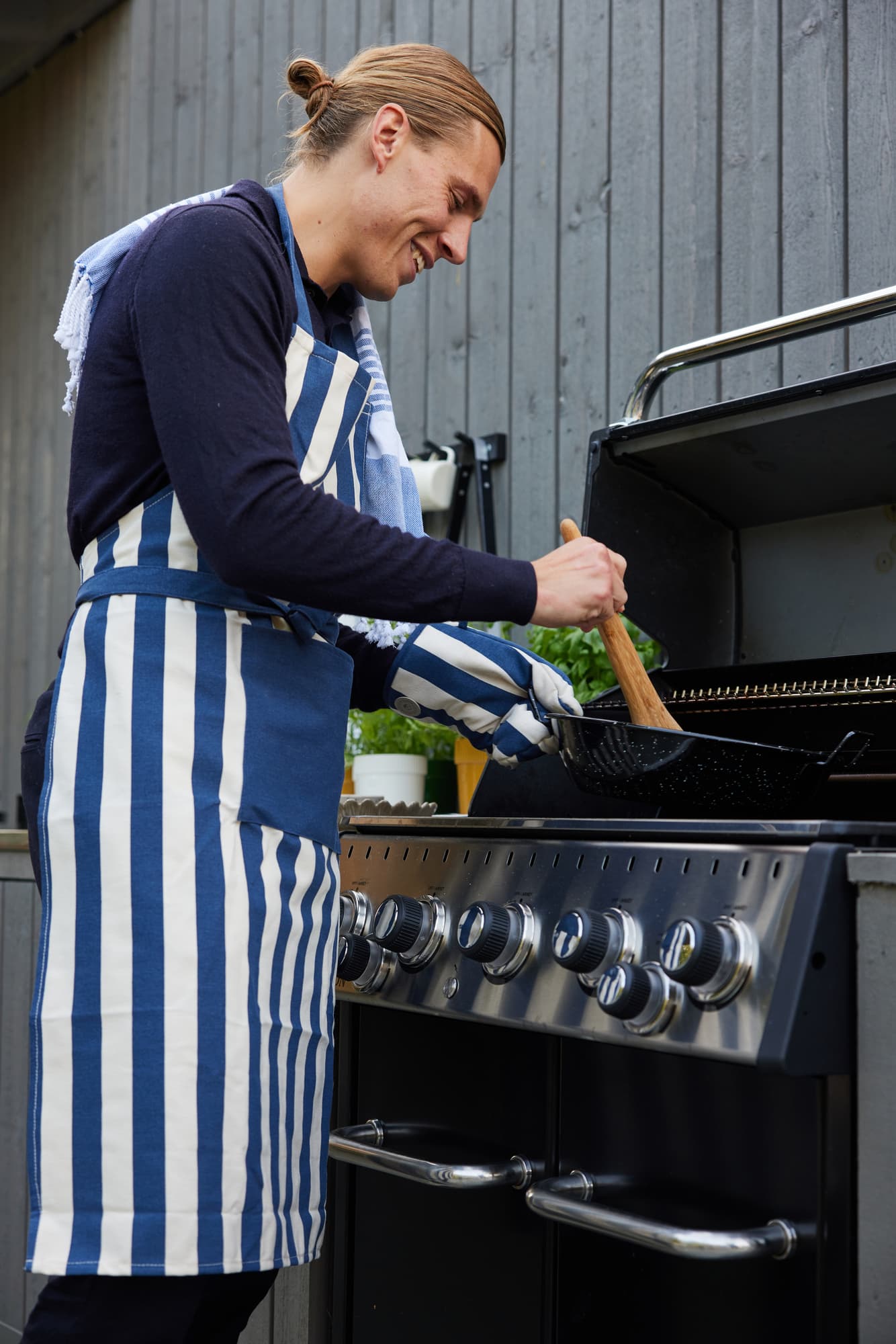 Aron Forkle Med Grillvott, Blå/Hvit – bilde 5