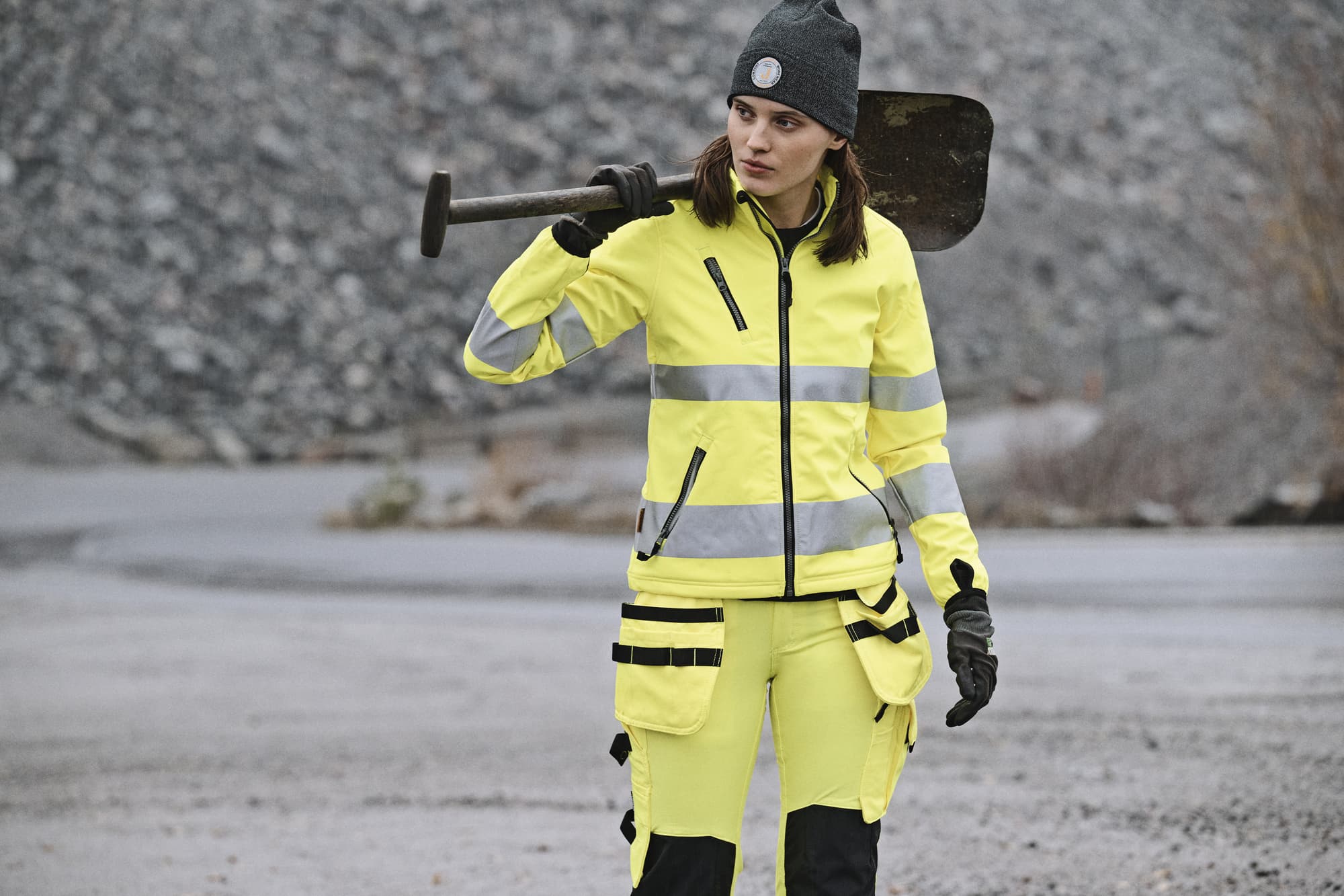 Womens Softshell Jacket Hi-vis – bilde 4