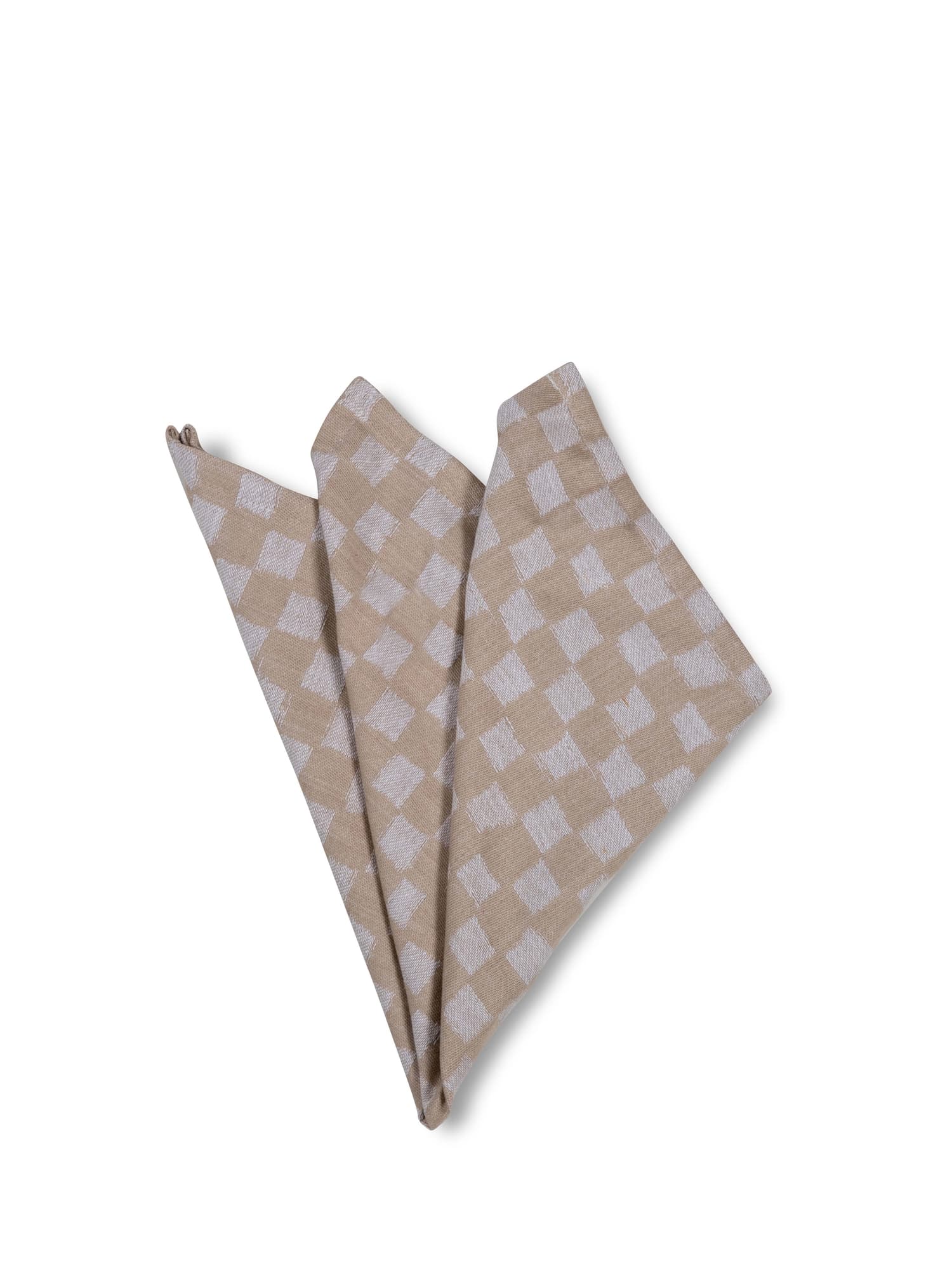 Bomullsserviett Checki 2-pk, Beige – bilde 2